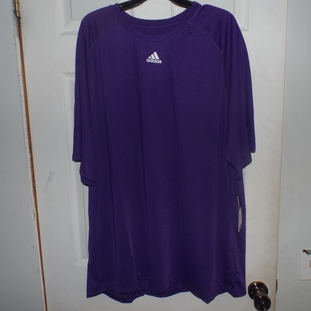 Adidas 3xl Climalite Purple Short Sleeve Shirt NWT